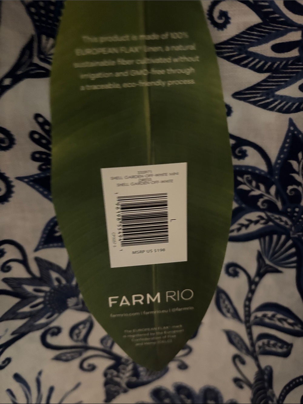 FARM Rio White Dress with Blue Botanical Print - Picture 2 of 3